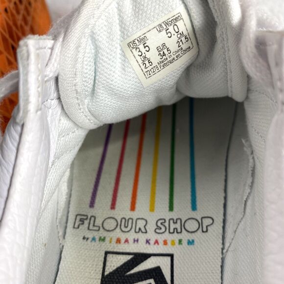 VANS x FLOUR SHOP Old Skool Rainbow White Sneakers M 3.5 / W 5.0 Leather - Picture 7 of 11